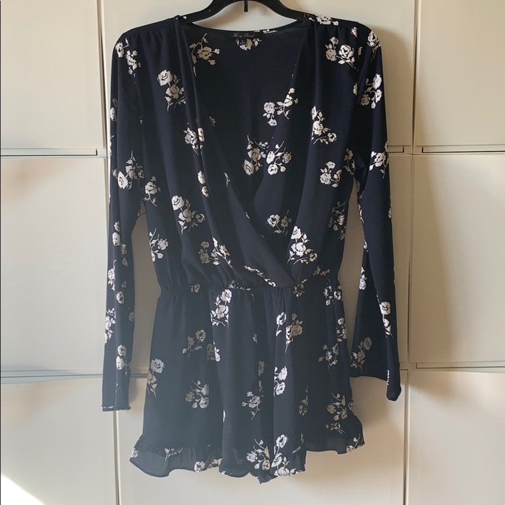 Navy Floral Romper